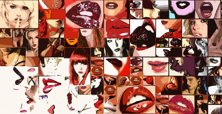 schöne Zähne, perfekte Zähne, erotische Lippen, rote Lippen, Lippen, perfekte Zähne, schöne Lippen, Kunst, Galerie, zeitgemäße-Kunst, Wandbilder