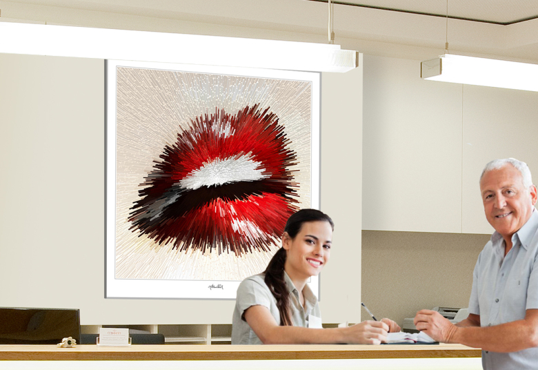 Zahnpraxis, Empfang, Gestaltung, Wandbilder