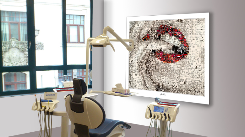 Kunst in den Zahnarztpraxen, Kunst und Zahnarzt, Zahn-Kunst, Wandbilder Zahnarztpraxis, Kunstausstellung, Art fair, Galerie, Kunstgalerie, Vernissage, Kunst mit Lippen, Wandbilder für das Wartezimmer, Behandlungszimmer, Kunst in der Zahnarztpraxis,