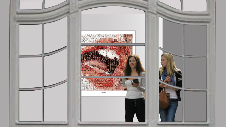 Zahnarztpraxen, Rezeption, Design, rote Lippen, weiße Zähne, Kunst für Dentalpraxen, Einrichtung, Dental, Kunst, Zahnärzte, Wandbilder, Rezeption, Design, Gestaltung, Kunst, Wartezimmer