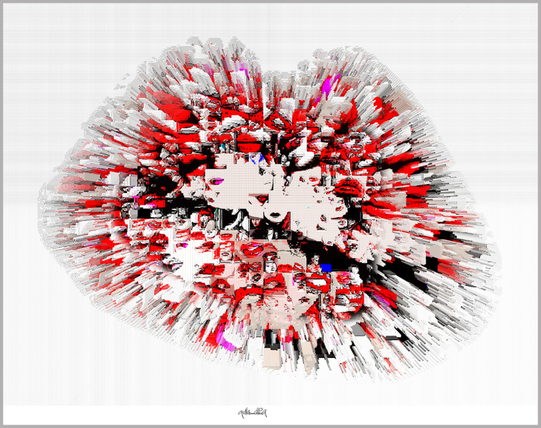 Rote Lippen, Kunst Zahnarztpraxen, Bilder Zähne, Wandbild Wartezimmer