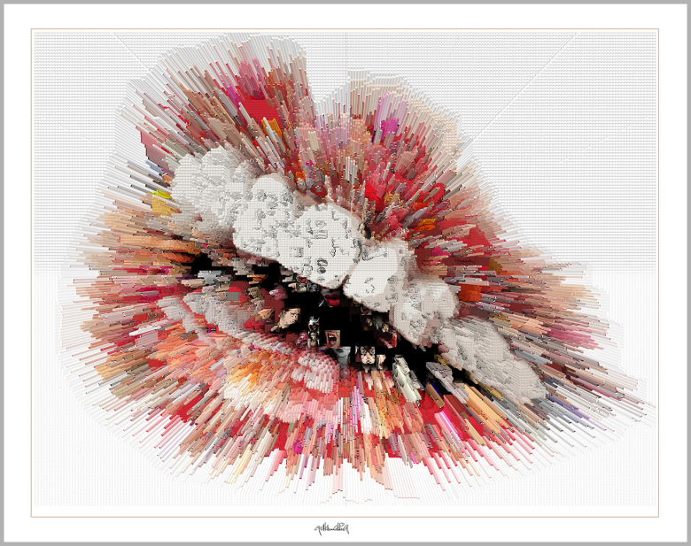 perfekte Zähne, erotische Lippen, rote Lippen, Lippen, schöne Lippen,  Wandbild Wartezimmer,