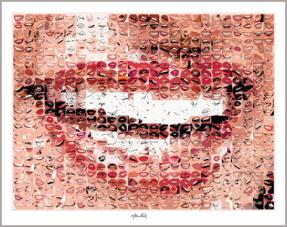 Schöne Zähne, erotische Lippen, moderne-Pop Art, Lippenkunst, Zahnkunst, Zahnpraxis, Wartezimmerkunst, Kunst Zahnarztpraxen, Kunst Zahnarzt, Zahn-K