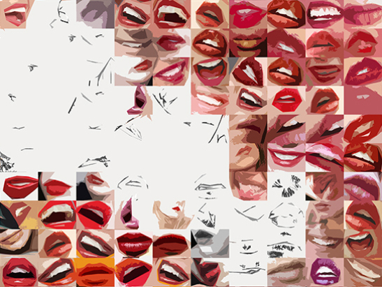 Phantastische Lippen, schöne Zähne, erotische Lippen, rote Lippen,