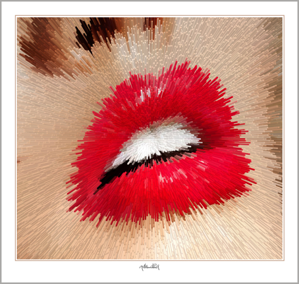 Wandbild, Wartezimmer, rote Lippen, Kunstgrafik, zeitgenössisch, Kunst, Zahnarzt, Dentallabor, Ambiente