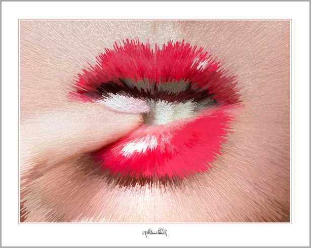 erotische Lippen, Wandbild, Wartezimmer, rote Lippen, Kunstgrafik, zeitgenössisch, Kunst, Zahnarzt, Dentallabor, Ambiente
