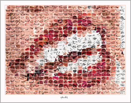 Rote Lippen, Kunst Zahnarztpraxen, Bilder Zähne, Wandbild Wartezimmer