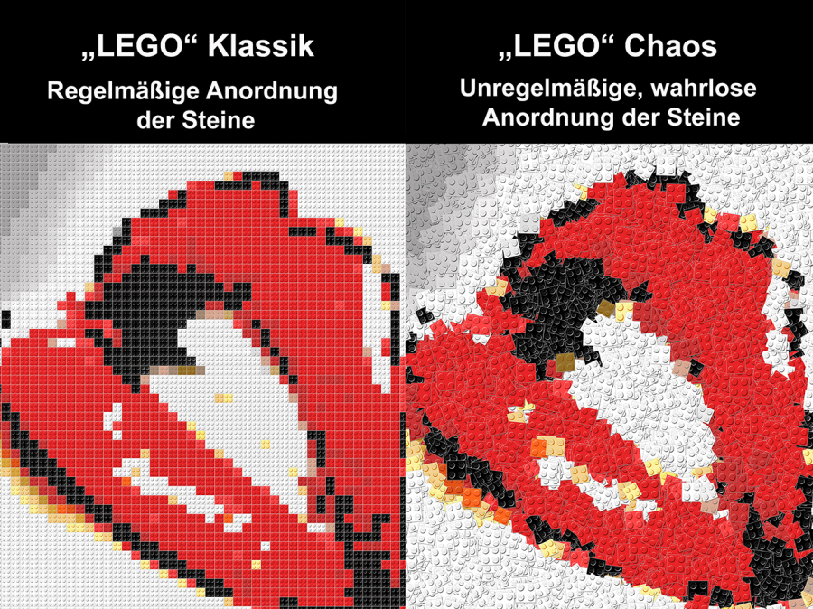 Steinekunst, Legolippen, rote Lippen