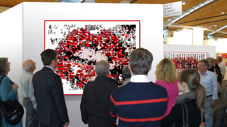 Kunstausstellung, Art fair, Galerie, Kunstgalerie, Wandbilder für Zahnärzte und Zahnpraxen, Kunst Zahn, Kunst und Zähne, Lippen und Kunst, Lippen-Kunst, Bilder für Zahnarztpraxen, Vernissage, Kunst mit Lippen