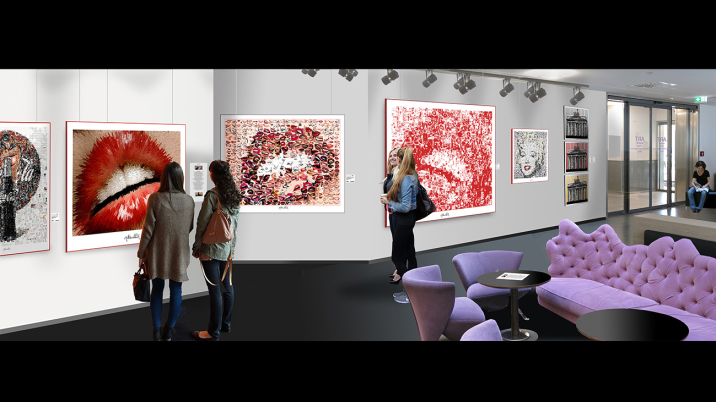 Kunstausstellung, Art fair, Ausstellung, Lippenbilder, Kunstgalerie, Kunstgalerie, Vernissage, Kunst mit Lippen,