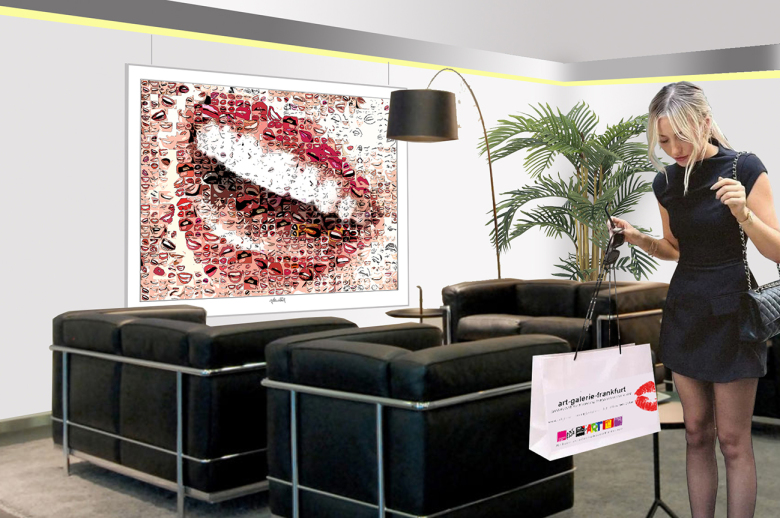 Zahnarzt, Foyer, Einrichtung, Design, Empfang, Wandbilder, Wandbilder Zahnarztpraxis, Kunstausstellung, Art fair, Galerie, Kunstgalerie, Vernissage, Kunst mit Lippen