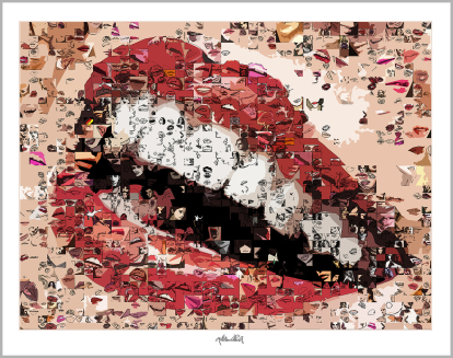 Rote Lippen, perfekte Zähne, Kunst, Lippenkunst, Zahnarztpraxis, Bild, Fotografie, Wandbild, Kunstdruck