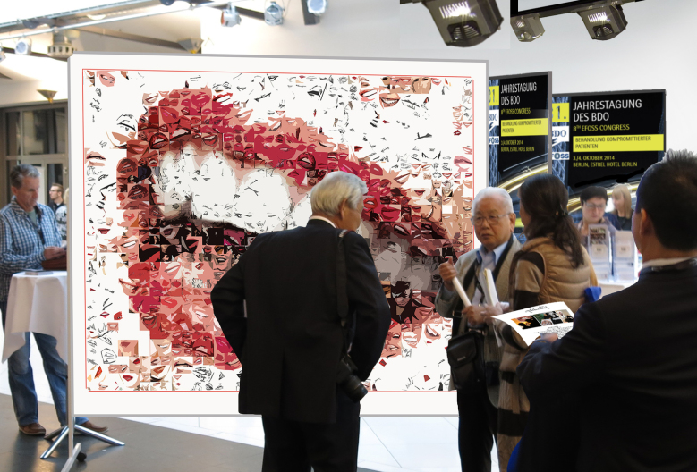 Kunst, Wartezimmer, Rezeption, Wandbilder, rote Lippen, Kunstgrafik, moderne Gestaltung