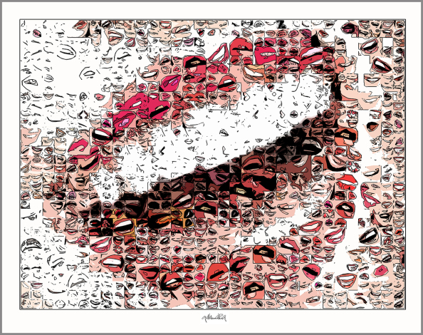 rote Lippen, schöne Zähne, perfekte Zähne, schöne Lippen, Kunst, Zahnarztpraxen, Zahn-Kunst