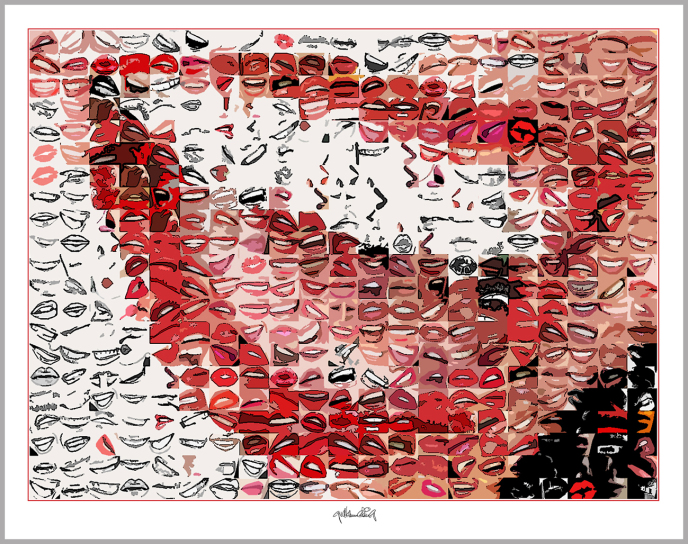 Zahnpraxis, Wartezimmer, Kunst, schöne Zähne, rote Lippen, Kunst, Gestaltung, Rezeption, Dentallabore