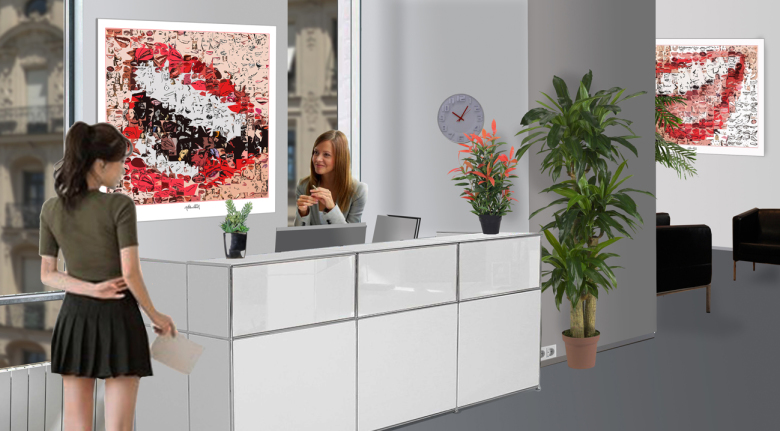 Dental Art, Wandbilder, Zahnpraxen, Kunst, Zähne, Lippen, Rezeption, Wartezimme