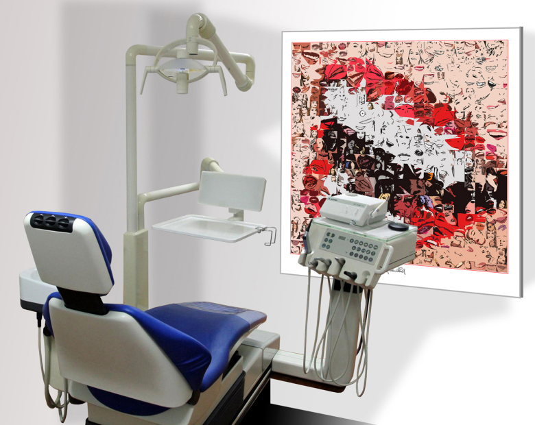 rote Lippen, Dental Art, Bilder, Wartezimmer, Zahnkunst, Zahnpraxis, Rezeption, Foyer, Kunst, Wandbilder