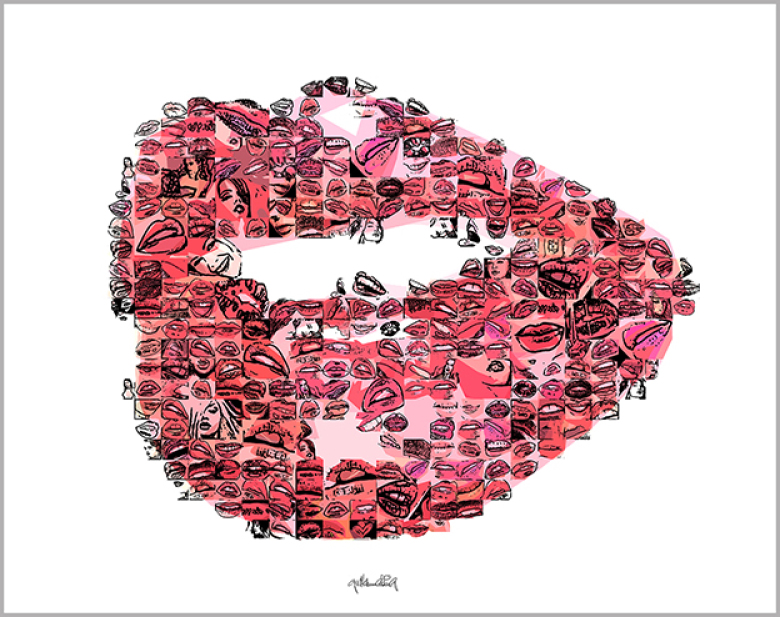 rote Lippen - Kunst für die Zahnarztpraxis