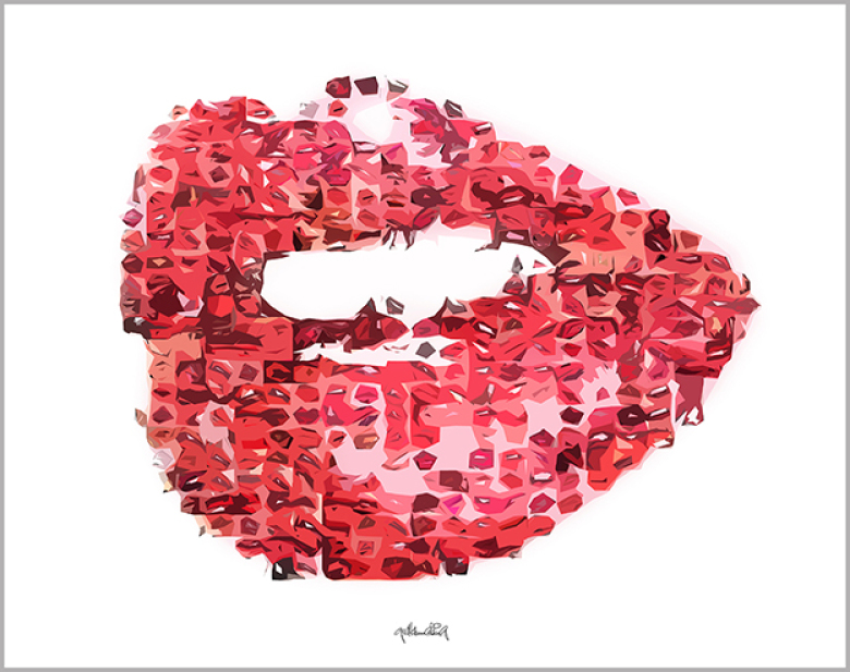 rote Lippen - tolle Zähne - Kunst für Dentalpraxen