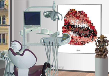 rote Lippen - Kunst für die Zahnarztpraxis
