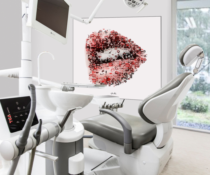 Wandbild für die Zahnpraxis, Kunst für den Zahnarzt, die Zahnpraxis