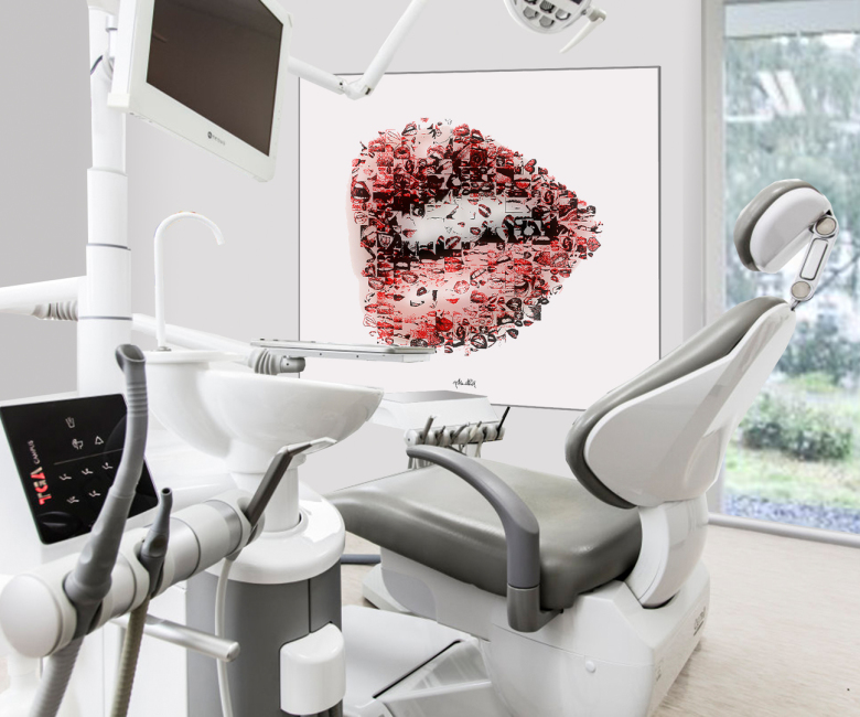 Wandbild für die Zahnpraxis, Kunst für den Zahnarzt, die Zahnpraxis
