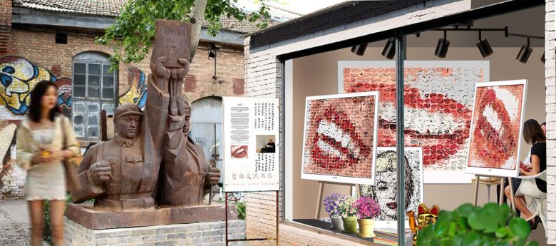 Zahnklinik, Foyer, Kunst, Wandbilder, Lippen und Kunst, Lippen-Kunst, Bilder für Zahnarztpraxen, Kunst Zahnpraxis, Bilder Wartezimmer